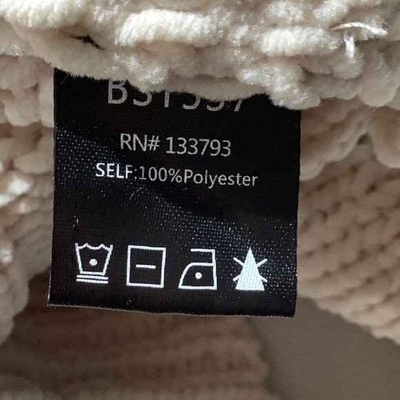 POL Oversized Knit Hoodie Ivory Women’s S/M — Chunky, Cozy, Boho - Picture 4 of 6